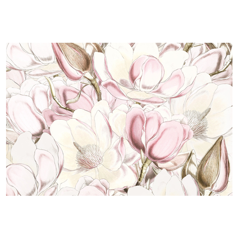 Non-Woven Wallpaper - Petals - Size 368 X 248 Cm