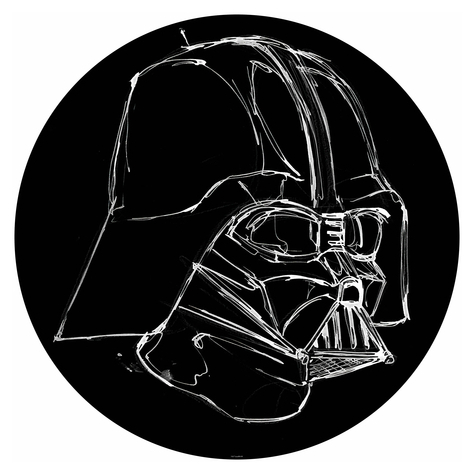 Selbstklebende Vlies Fototapete/Wandtattoo - Star Wars Ink Vader - Größe 125 X 125 Cm