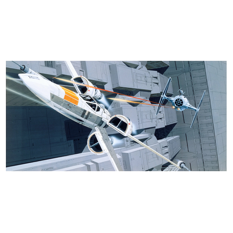 Vlies Fototapete - Star Wars Classic Rmq X-Wing Vs Tie-Fighter - Größe 500 X 250 Cm