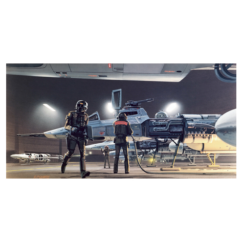 Non-Woven Wallpaper - Star Wars Classic Rmq Yavin Hangar - Size 500 X 250 Cm