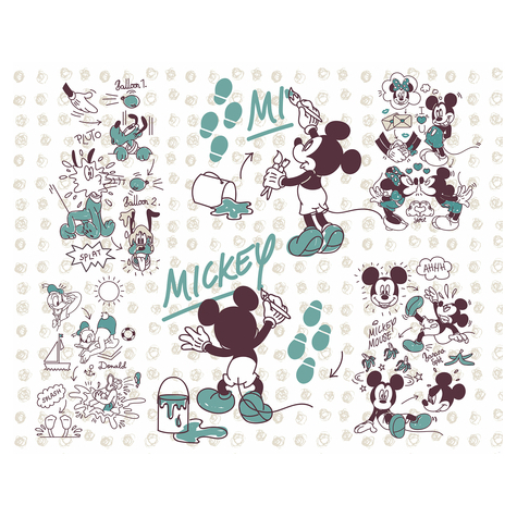 Vlies Fototapete - Mickey And Friends - Größe 350 X 280 Cm