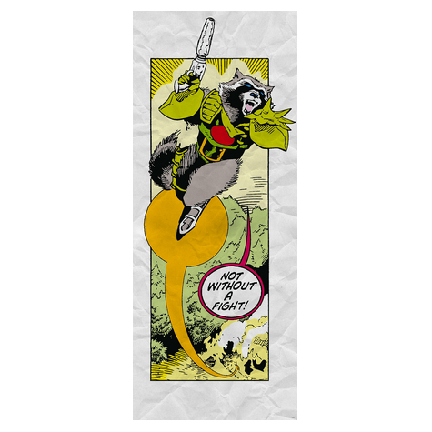 Non-Woven Wallpaper - Guardians Retro Comic Rocket Raccoon - Size 100 X 250 Cm