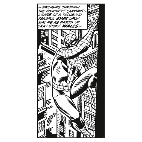 Non-Woven Wallpaper - Spider-Man Classic Climb - Size 100 X 200 Cm
