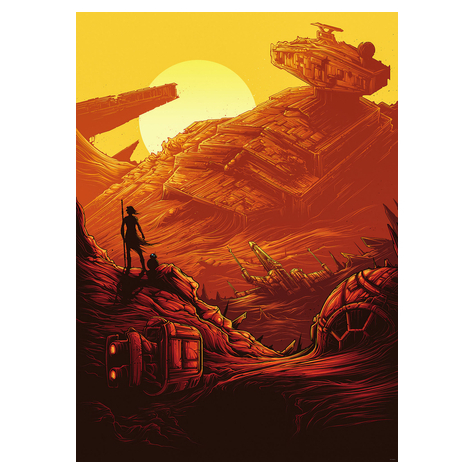 Non-Woven Wallpaper - Star Wars Jakku Star Destroyer - Size 200 X 280 Cm
