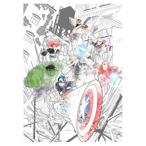 Vlies Fototapete - Avengers Attack - Größe 200 X 280 Cm