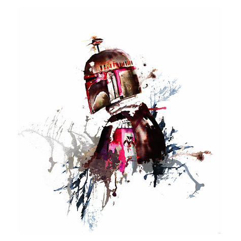 Vlies Fototapete - Star Wars Watercolor Boba Fett - Größe 250 X 280 Cm