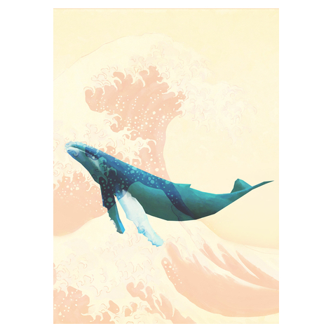 Non-Woven Wallpaper - Whale Voyage - Size 200 X 280 Cm