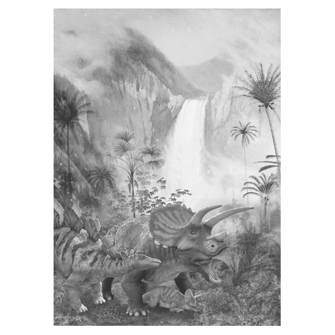 Vlies Fototapete - Jurassic Waterfall - Größe 200 X 280 Cm