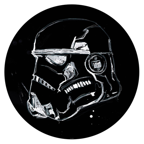 Selbstklebende Vlies Fototapete/Wandtattoo - Star Wars Ink Stormtrooper - Größe 125 X 125 Cm