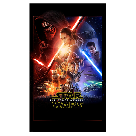 Vlies Fototapete - Star Wars Ep7 Official Movie Poster - Größe 120 X 200 Cm