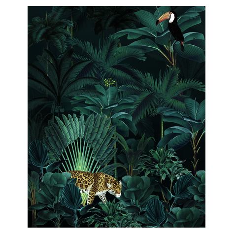 Vlies Fototapete - Jungle Night  - Größe 200 X 250 Cm