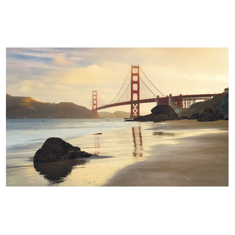 Vlies Fototapete - Golden Gate - Größe 400 X 250 Cm
