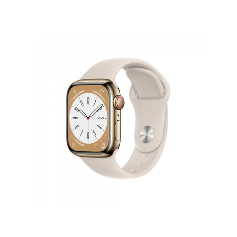 Apple Watch Series 8 Gps + Cellular 41mm Gold Steel Starlight Mnjc3fd/A
