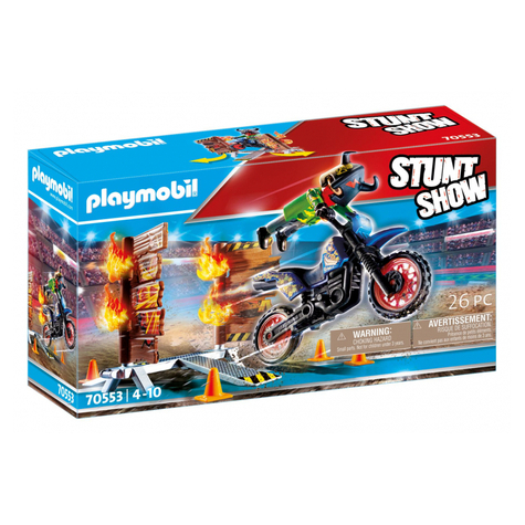 Playmobil Stuntshow - Motorrad Mit Feuerwand (70553)