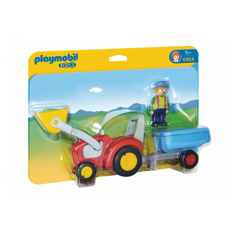 Playmobil 1.2.3 - Traktor Mit Anhger (6964)