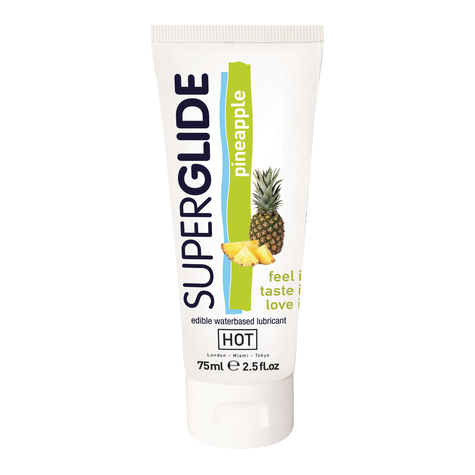 Flavored Lubricant : Hot Superglide Edible Pineapp 75ml