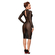Lingerie Dress:Striped Knee-Length Tulle Dress Black